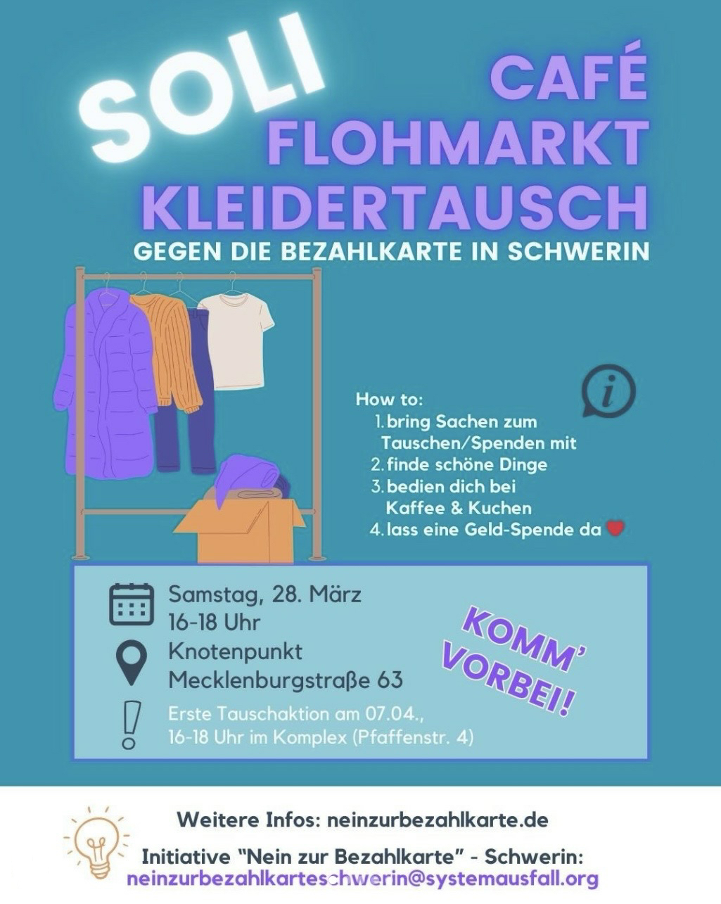Soli-Flohmarkt "Nein zur Bezahlkarte SN!"