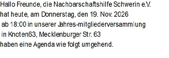 Mitgliederversammlung Nachbarschaftshilfe e.V.
